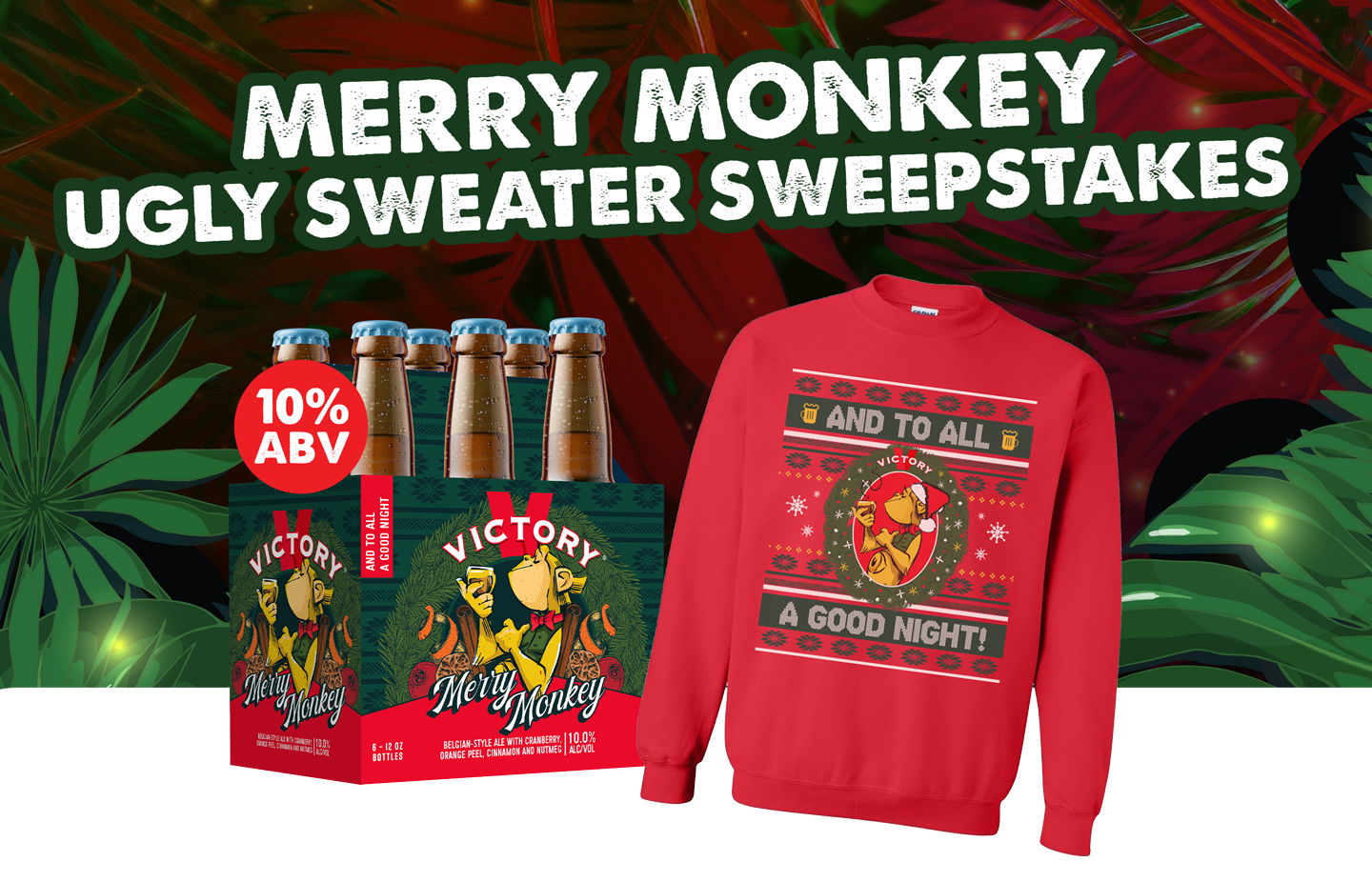 Merry Monkey. Ugly Sweater Sweepstakes